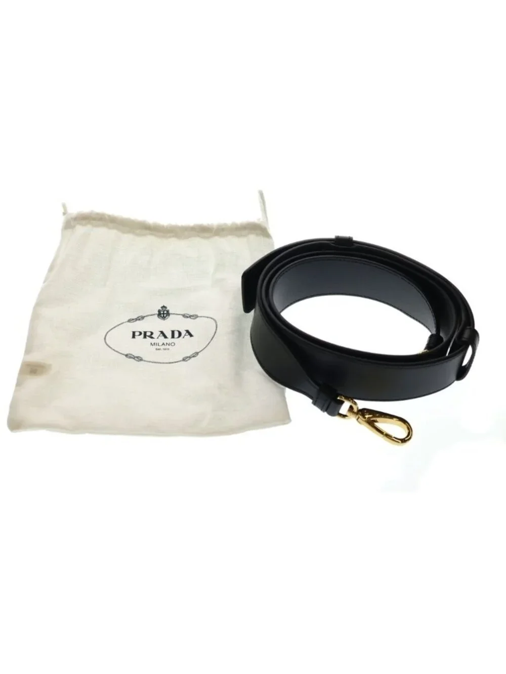 Prada Symbol Stitch Small 2-Way Shoulder Bag Black Leather Gold